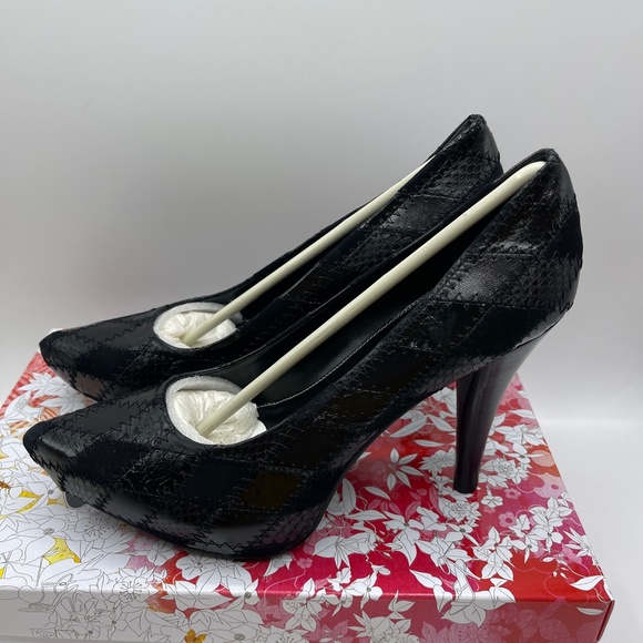 Chinese Laundry Ready Patchwork Heels Black 5.5 6 6.5 7 7.7 8 8.5 9 10 - Picture 5 of 9